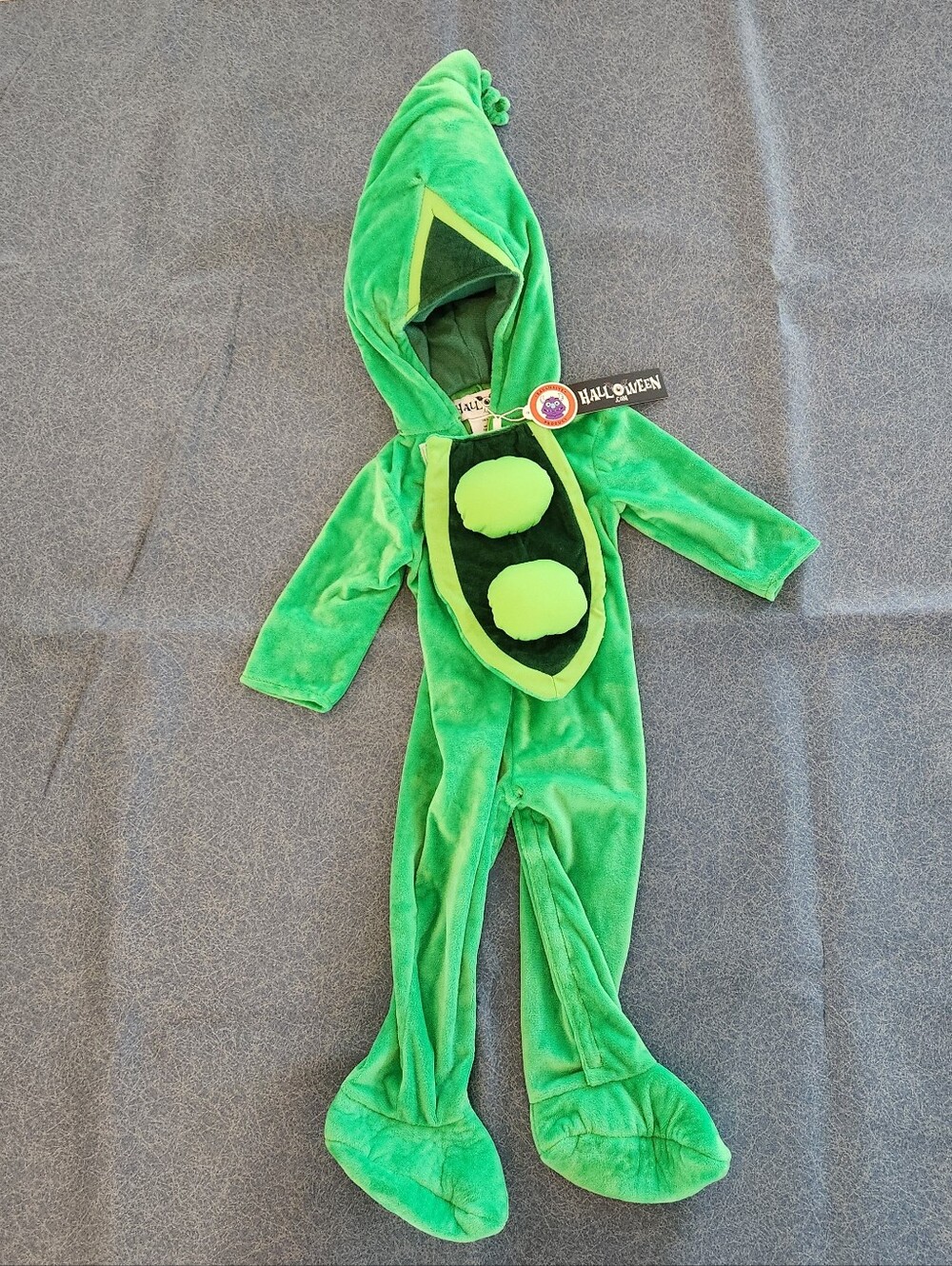 Toddler Pea In A Pod Halloween Costume 12_18 Month Hooded Zipper Snaps Feet